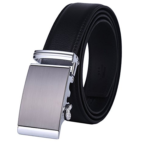 Dante Men's Leather Ratchet Dress Belt with Automatic Buckle