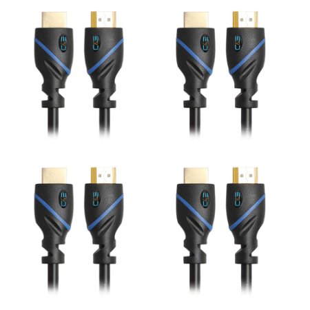 High-Speed HDMI Cable - 50 Feet, Supports Ethernet, 3D and Audio Return, UltraHD 4K Ready - Latest Specification Cable, 4-Pack