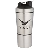 VALI Stainless Steel Shaker with Snack Compartment Cup v30 Nov2015 Brand New Release Large Capacity 700ml 237 Oz Bottle with 200ml 68 Oz BPA Free Cup For Storing Supplements and Protein Powder