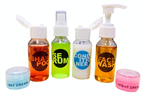 SPC Plastic Multipurpose Cosmetic Toiletries Travel Bottle Kit with 4 Empty Refillable Bottles(White, 50ml)