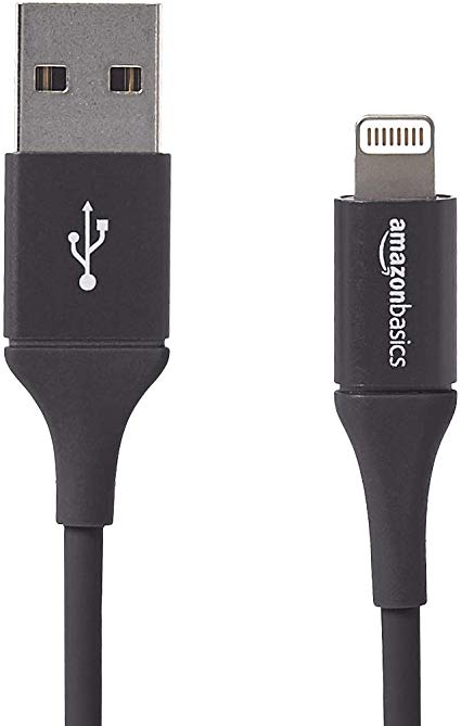 AmazonBasics Apple Certified Lightning to USB Charge and Sync Extra Tough Cable, 3 Feet (0.9 Meters) - Black