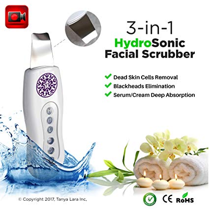 Skin Scrubber Face Spatula, Pores Cleanser Exfoliator Blackhead Remover Comedones Extractor Microdermbrasion for Facial Deep Cleansing By Youth Stream