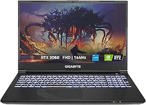 GIGABYTE G5 KE - 15.6" FHD 144Hz, NVIDIA GeForce RTX 3060 Laptop GPU 6GB GDDR6, Intel Core i5-12500H, 16GB Memory, 512GB SSD, Win11 Home, Gaming Laptop (G5 KE-52US213SH-R) (Renewed)