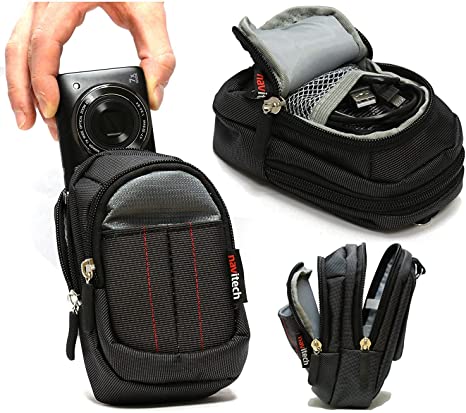 Navitech Black Digital Camera Case Bag Compatible With The Canon SX740 HS PowerShot
