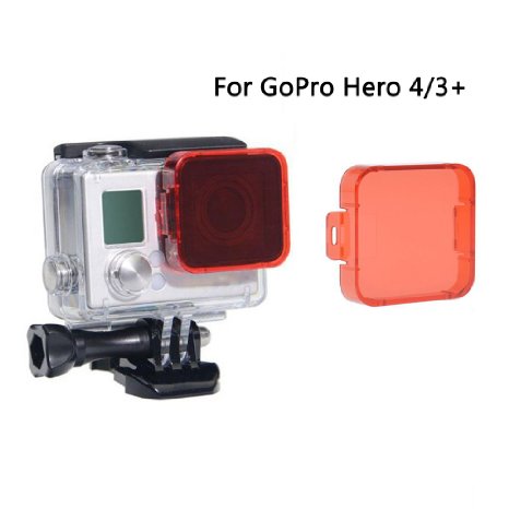 Gopro Hero 3 /4 Lens Filter,GoPro Sports camera Scuba Dive Red Filter For Gopro Hero 3 /4 Standard Housing - Color Correction Accessories for water sports, Underwater photography (for Hero 4/3 )