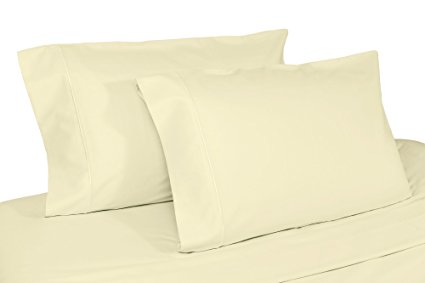 Whisper Organics Organic Cotton Pillow Case Set by GOTS Certified, 300 Thread Count, Sateen (Standard, Natural)