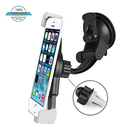 CARPRO Car Mount Smartphone Car Holder Universal Cell Phone Holder Windshield Car Cradle for Smartphones and Mini Tablets-Black