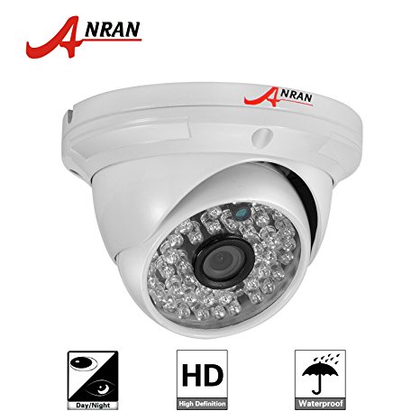 ANRAN HD 1200TVL SONY IMX138 CMOS Sensor High Resolution 48 IR LEDs Color Day Night Vision Infrared Security Waterproof Outdoor/ Indoor Wide Angel 3.6mm lens Dome Surveillance CCTV Camera