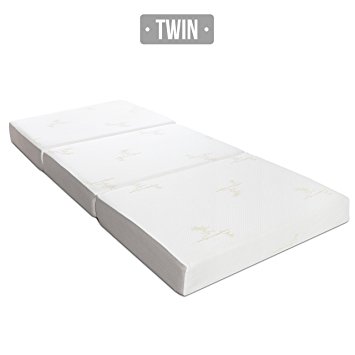 Milliard 6-Inch Memory Foam Tri-fold Mattress with Ultra Soft Removable Cover with Non-Slip Bottom - Twin