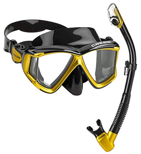 Cressi Panoramic Wide View Mask Dry Snorkel Set