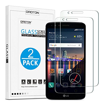 [UPGRADED] LG Stylo 3 Screen Protector - OMOTON [2 Pack] Tempered Glass Screen Protector with [Scratch Proof] [High Definition] [Bubble Free] for LG Stylo 3 / Stylo 3 Plus [5.7 Inch]