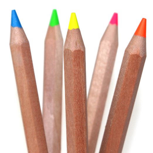 Eco Highlighter Pencils - Set of 5 Colors - Will Not Bleed or Dry Out