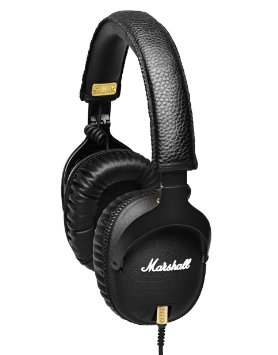 Marshall Monitor Over The Ear Original Studio Headphones with Mic & Remote Double-Ended Coil Cord and Carrying Pouch