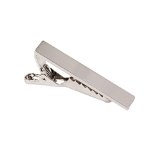 Mens Tie Clip and Tie Bar with Extra Strong Clasp 15 Tie Bar in Brushed Silver