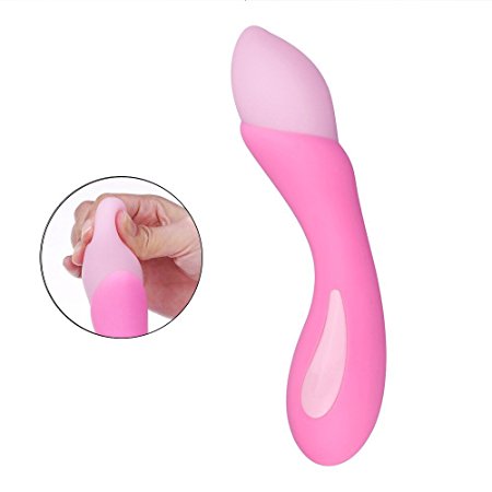 RabbitYoyo Rechargeable Waterproof Silicone Massager Vibrator Stick 10 Vibration Modes Massager, Pink, 17.6 Ounce(Pink-02)