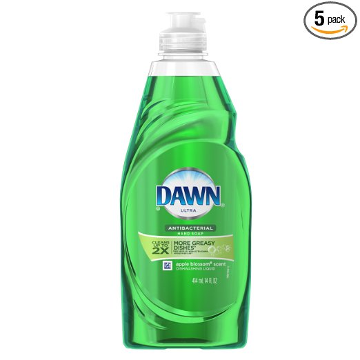 Dawn Ultra Antibacterial Dish Soap Liquid, Apple Blossom Scent, 14 Ounce (Pack of 5)