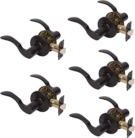 Dynasty Hardware MON-82-12P Monterey Lever Passage Set, Aged Oil Rubbed Bronze, Contractor Pack (5 Pack)
