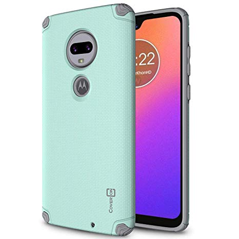 CoverON Magnetic Hard Slim Fit Bios Series for Motorola Moto G7 / Moto G7 Plus Case, Powder Blue