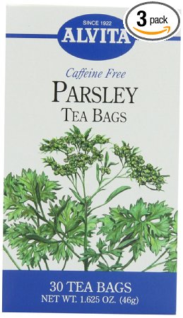 Alvita Tea Bags, Parsley, Caffeine Free, 30 tea bags [1.625 oz (46 g)] (Pack of 3)