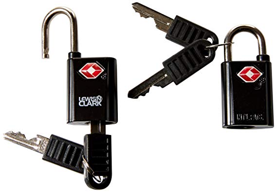 Lewis N. Clark Travel Sentry Mini Padlocks Set, 2-Pack, Black