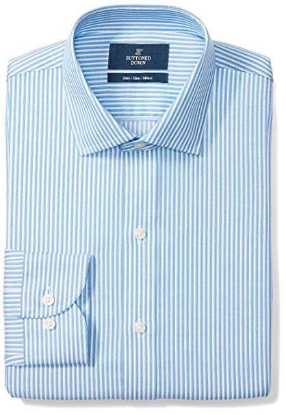 Amazon Brand - BUTTONED DOWN Men's Slim Fit Stripe Non-Iron Dress Shirt