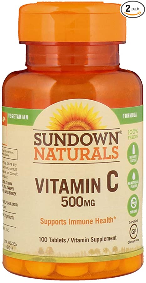 Sundown Vitamin C 500 mg Tablets 100 Tablets (Pack of 2)