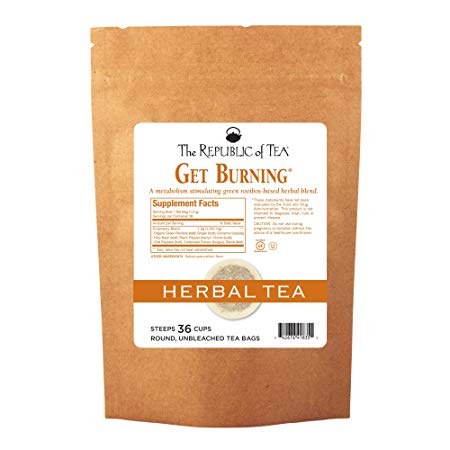 The Republic Of Tea Be Active Green Rooibos Tea - Get Burning - Herbal Tea For Metabolism, 36 Tea Bag Refill