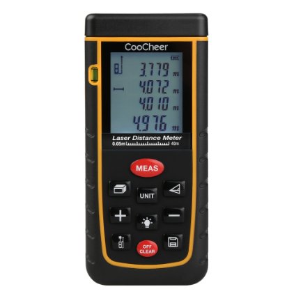 Coocheer Laser Distance Meter, Handy Laser Distance Meter with Mute Function and Removable Clip (40M)