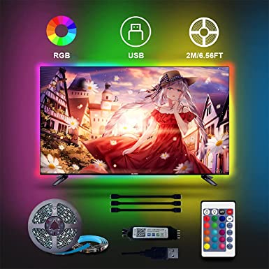 TV Light Kit,6.56ft TV Led Backlight,USB Led Light Strip ,for 40-60 inch TV, Computer, Bedroom, Gaming Monitor of Ambient Lighting