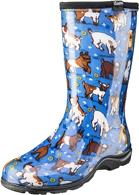 Sloggers Women's Waterproof Rain and Garden Boot with Comfort Insole, Goats Sky Blue, Size 6, Style 5018GOBL06