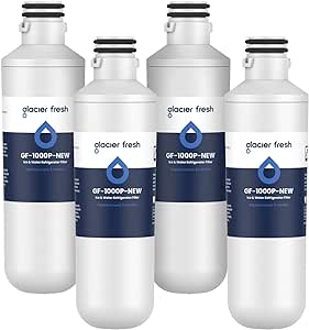 GLACIER FRESH LT1000PC Replacement Water Filter, Compatible with LT1000PC/PCS, LT1000PC, LT-1000PC, MDJ64844601, ADQ747935 ADQ74793504 Water Filter 4 Pack