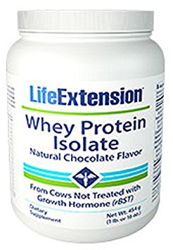 Life Extension Enhanced Life Whey Protein Isolate, Supplement Chocolate, 1 Pound