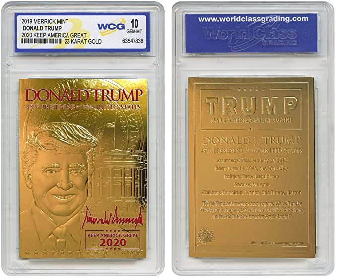 DONALD TRUMP 2020 Keep America Great 23K GOLD SIGNATURE Card Graded GEM-MINT 10