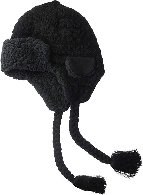 MUK LUKS Men's Faux Fur Trapper Hat, Black, One Size Fits Most