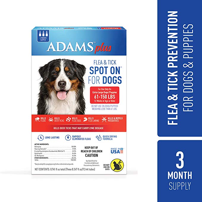 Adams Plus Flea and Tick Spot On for Dogs,
