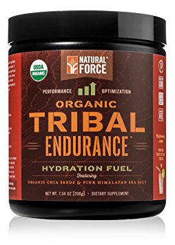 Natural Force® ORGANIC Tribal Endurance – #1 All Natural Energy Drink Powder, Stimulant Free Electrolyte Drink Mix, Certified Paleo Sustained Hydration Featuring Chia Seeds, Non-GMO, 7.34 oz.