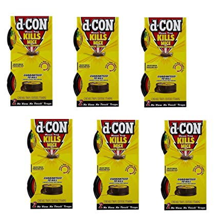 D-Con No View, No Touch Covered Mouse Trap, 6 Pack (2 Traps Each)