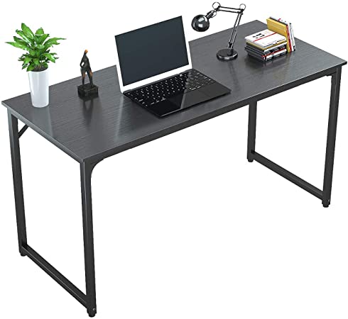 Foxemart Writing Computer Desk Modern Sturdy Office Desk PC Laptop Notebook Study Table for Home Office Workstation, Black