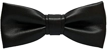 Hello Tie Pre-tied Pure Color PU Leather luxury Bow Ties Collar for Men-Multicolor