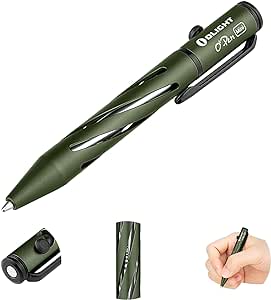 OLIGHT O'Pen Mini Ballpoint Pen, Replaceable EDC Black Ink Pens By Bolt Action for Office, Working, Writing, Construction Work, Special Gifts and etc (OD Green)