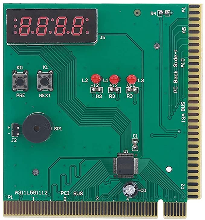 PC Motherboard Diagnostic Card 4-Digit Card PC Analyzer Computer Diagnostic Motherboard Post Tester for PCI & ISA Analyzer Tester Diagnostic Card