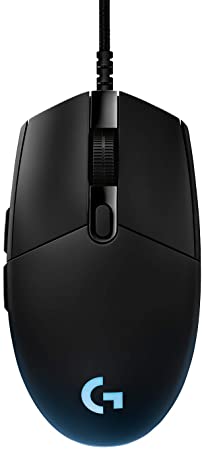 Logitech G PRO Wired Gaming Mouse, Hero 16K Sensor, 16000 DPI, RGB, Ultra Lightweight, 6 Programmable Buttons, On-Board Memory, Built for Esport, Compatible with PC/Mac - Black