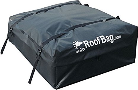 RoofBag Waterproof Carrier - Made in USA - Works on ALL Vehicles: For Cars With Side Rails, Cross Bars or No Rack –Explorer Soft Car Top Cargo Carrier