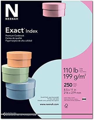 Neenah Wausau Exact Index Cardstock, 110 lb, 8.5 x 11 Inch, Pastel Blue, 250 Sheets (48528)