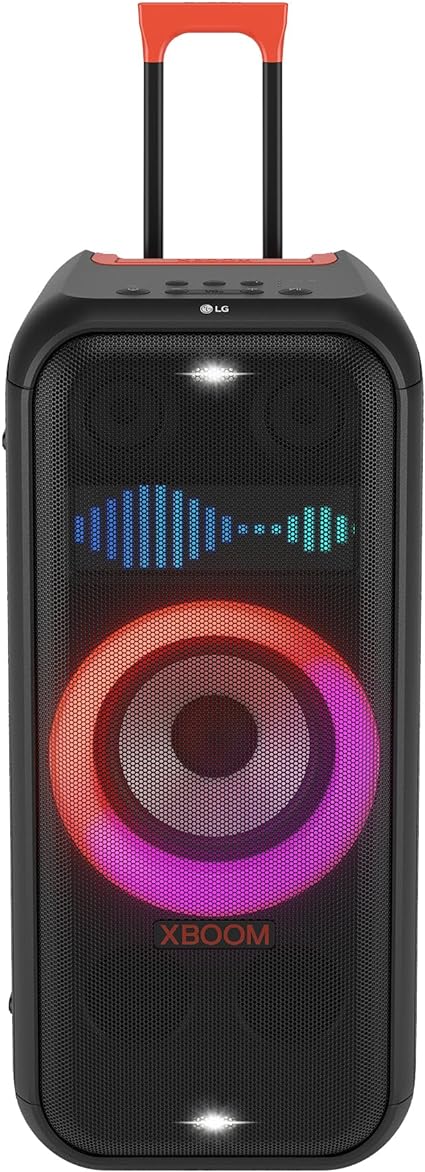 LG XBOOM XL7 Portable Tower Speaker with 250W of Power and Pixel LED Lighting with up to 20 Hrs of Battery Life,Black