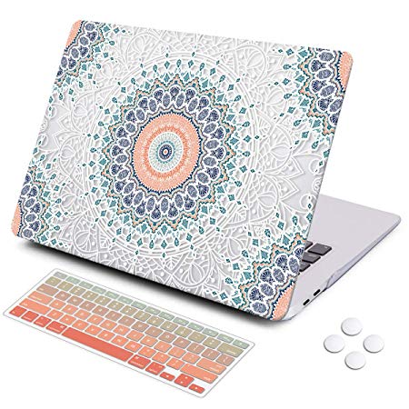 DQQH MacBook Retina 12 Inch Case with Keyboard Cover,Only Compatible MacBook Retina 12 Inch Model A1534 - Boho Mandala