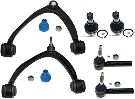 DLZ 6 Pcs Front Suspension Kit-Upper Control Arm Lower Ball Joint Outer Tie Rod End Compatible with Silverado Sierra 1500 Suburban 1500 Tahoe GMC Yukon Escalade ESV K6541 ES800223 K80670