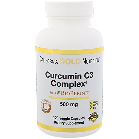 California Gold Nutrition Curcumin C3 Complex with BioPerine Inflammation Support Formula 500 mg 120 Veggie Capsules