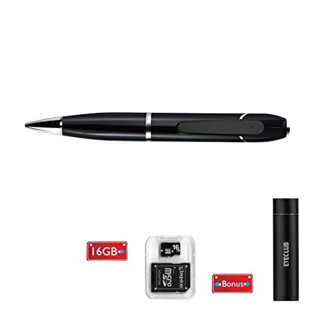 Eyeclub Wi-Fi Spy Pen Hidden Camera [with One More Portable Power Bank and 16GB Micro SD Card]