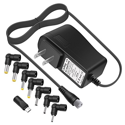 Outtag 5V 2.5a (2500ma) Universal Wall Charger Electrical Power Cord Switching Supply AC/DC Adapter w/Multiple Connetors for Some USB Charging Devices and Household Electronics [CENTER  ]